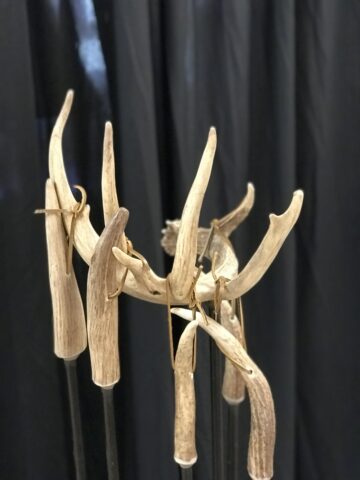 antler fireplace tool set top view