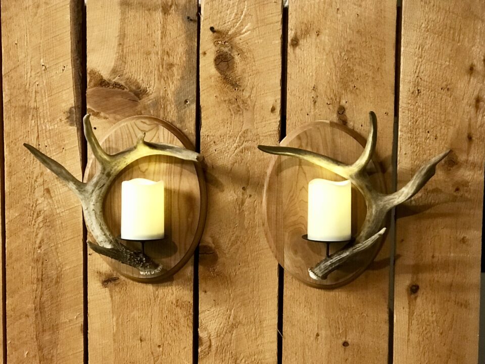 antler sconce pair with LEDs