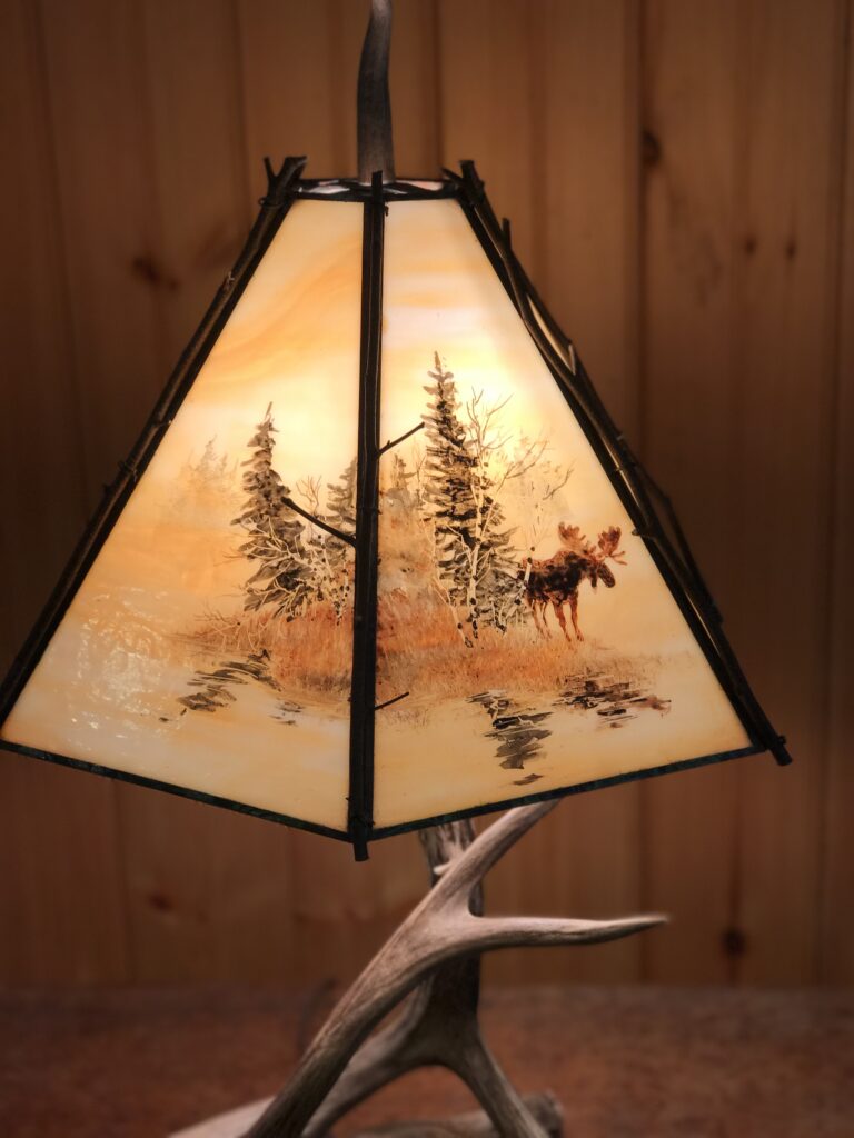 Rustc Deer Antler Lamp & Deer Shade Rustc Cabn, Huntng,Game Room